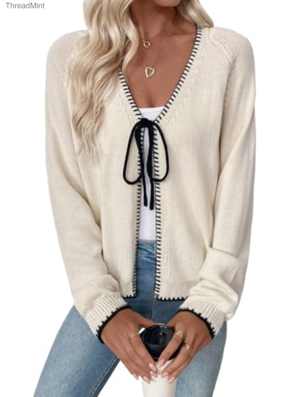Lightweight Knit Open Front Cardigan Long Sleeve Loose Fit Women's Sweater